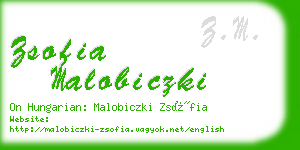 zsofia malobiczki business card